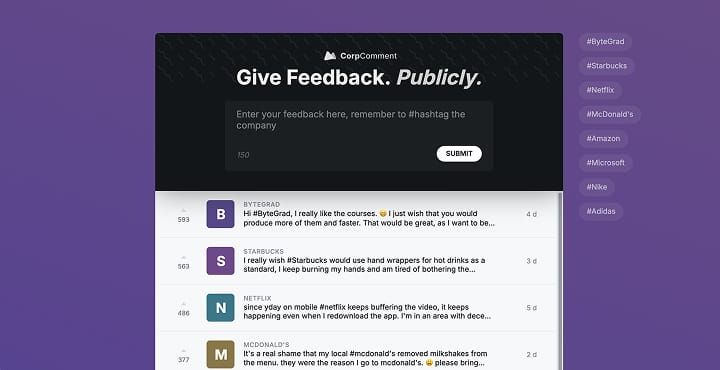 Corp Feedback